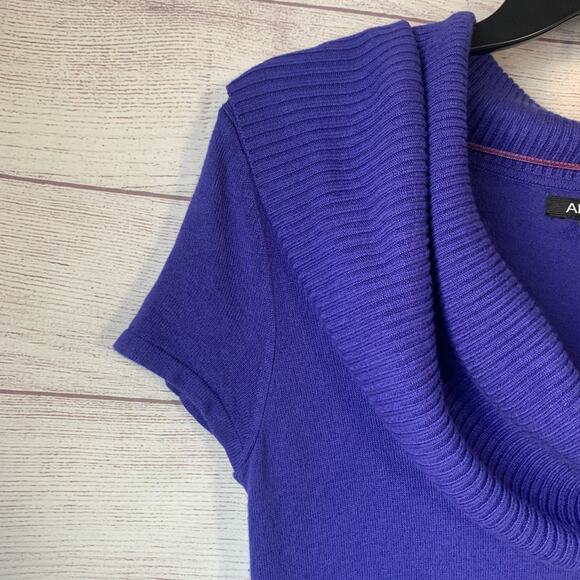 Apt. 9 Purple Cowl Neck Sweater Short Sleeves Fitted Size XS - Picture 5 of 16